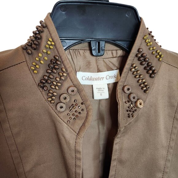 Coldwater Creek Womens Beaded Embellished Jacket Blazer Size 8 - Picture 5 of 9